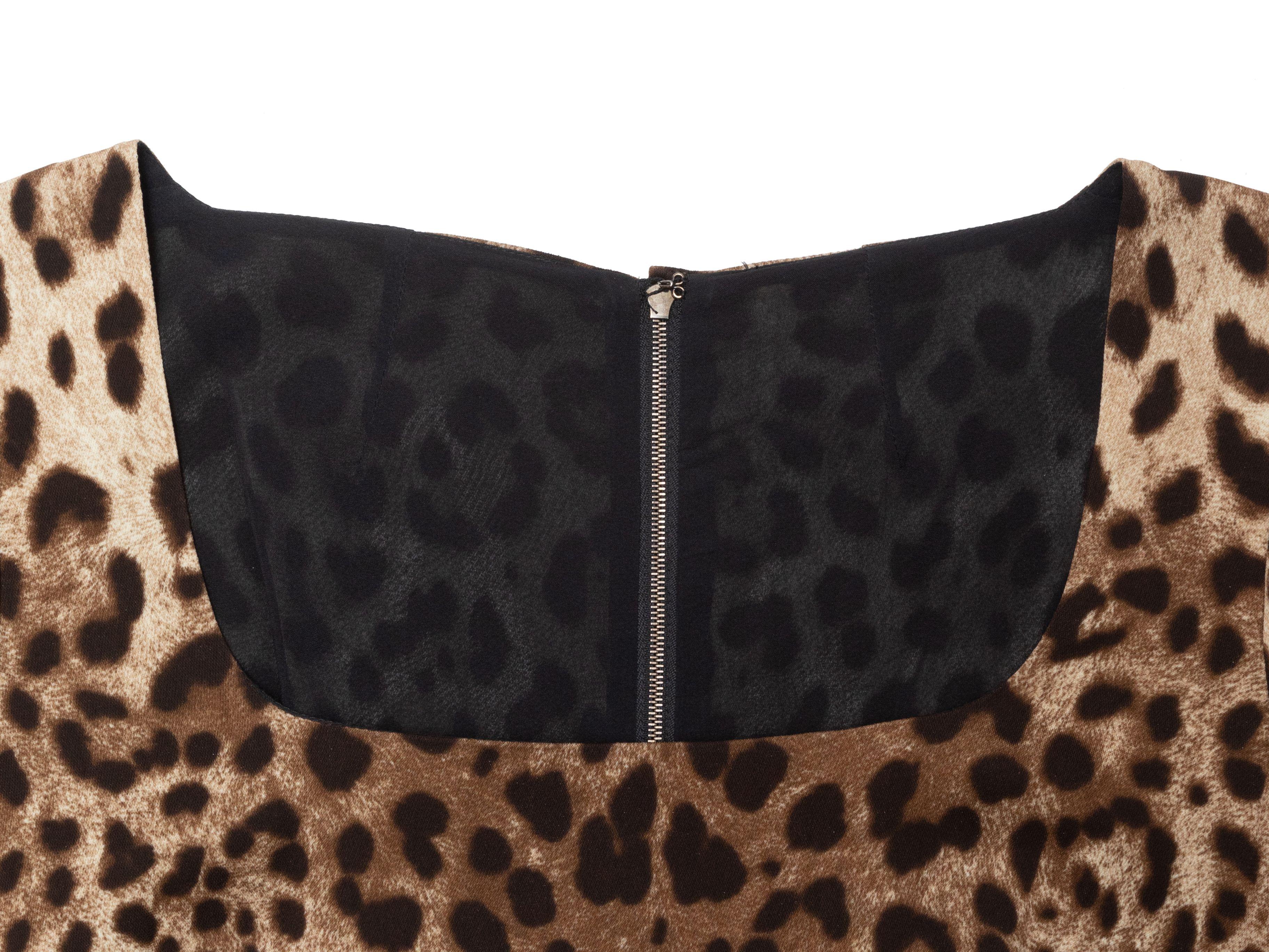 Dolce & Gabbana Brown & Black Leopard Print Dress 2