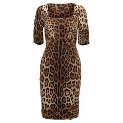 Dolce & Gabbana Brown & Black Leopard Print Dress