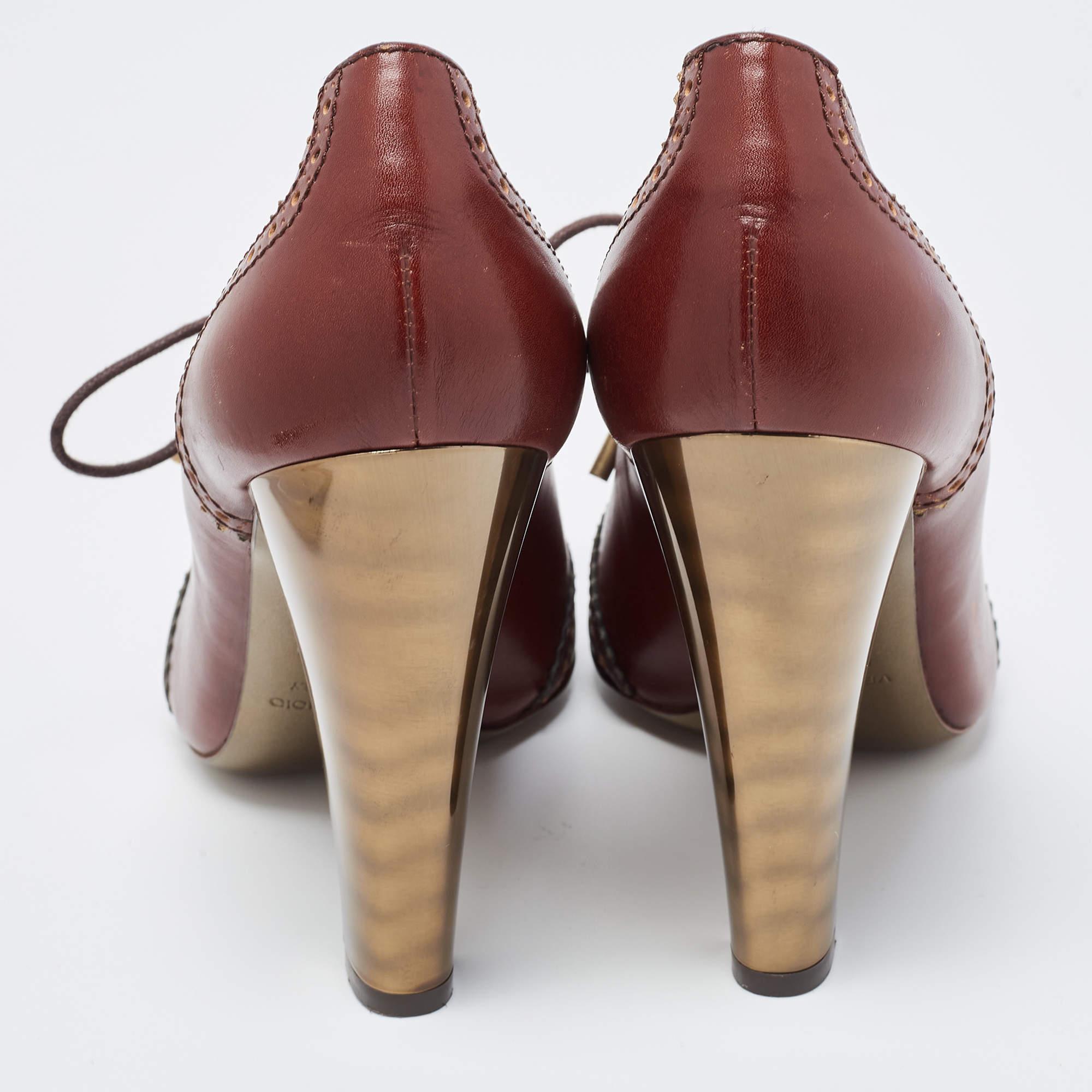 Dolce & Gabbana Brown Brogue Leather Loafer Pumps Size 39 1