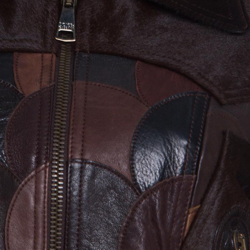 leather patchwork jacket