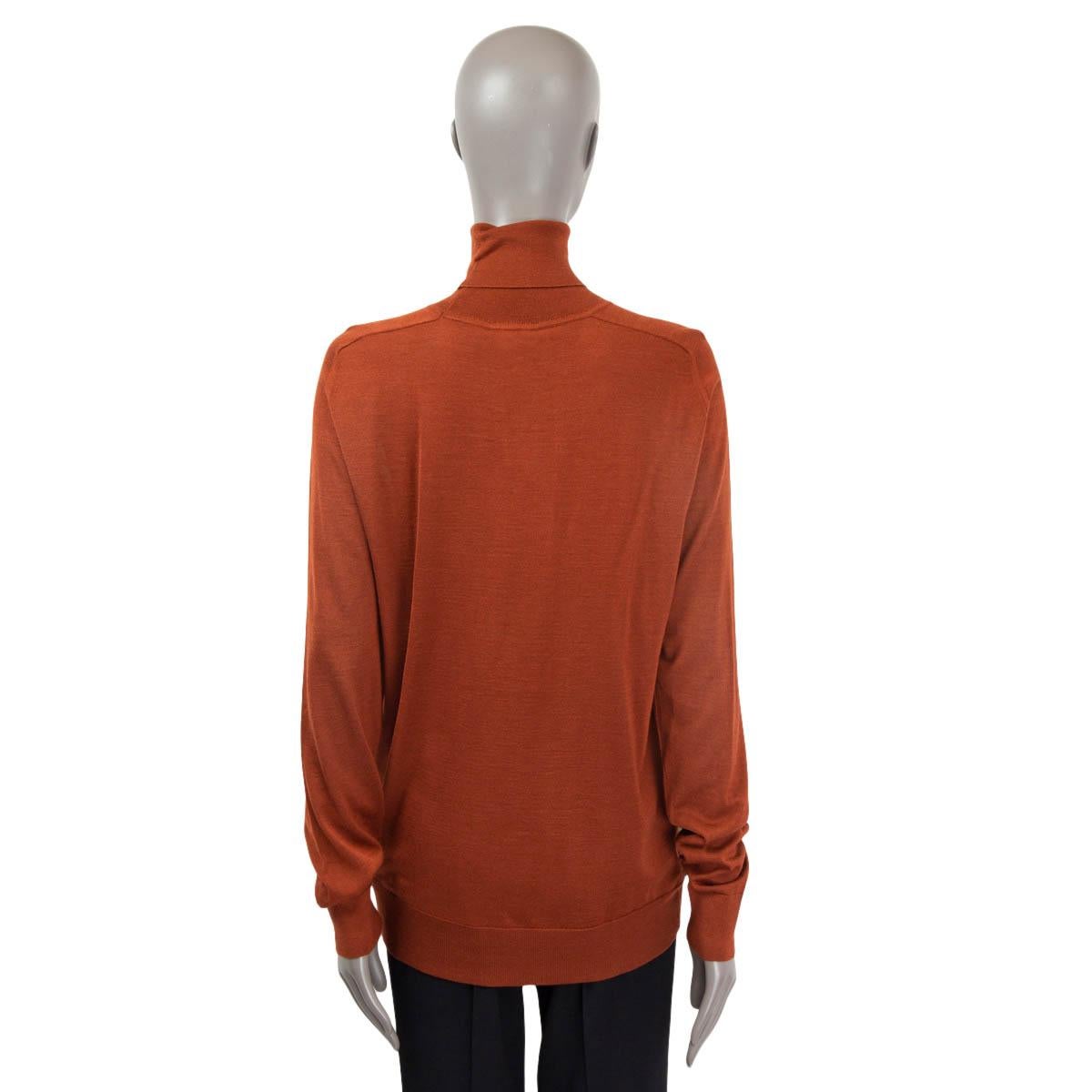 DOLCE & GABBANA brown cashmere 2014 ENCHANTED FOREST TURTLENECK Sweater 44 L For Sale 1