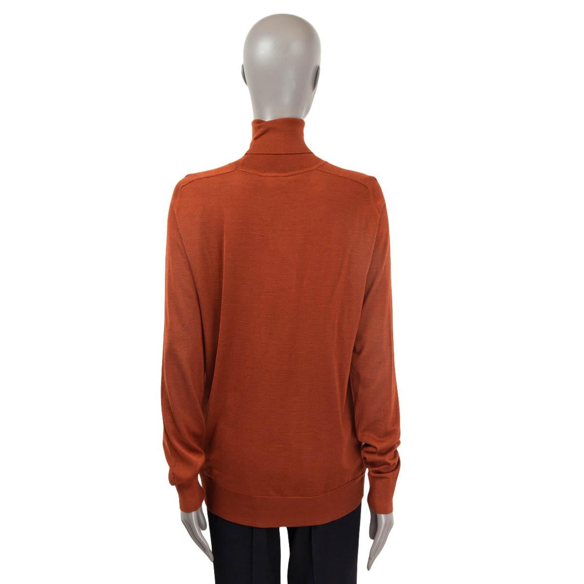 DOLCE & GABBANA brown cashmere 2014 ENCHANTED FOREST TURTLENECK Sweater 44 L 1