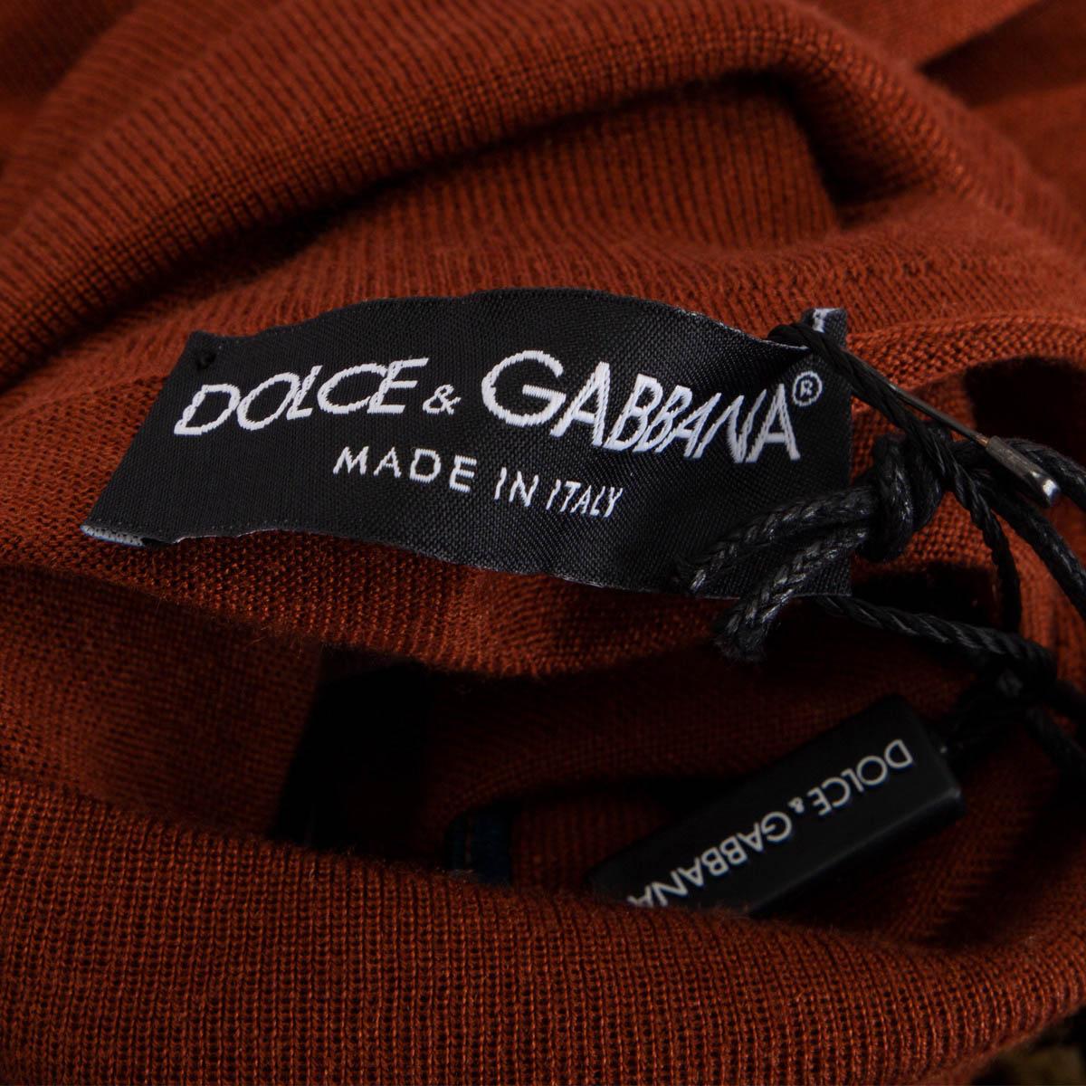 DOLCE & GABBANA Pullover aus braunem Kaschmir 2014 ENCHANTED FOREST TURTLENECK 44 L im Angebot 3