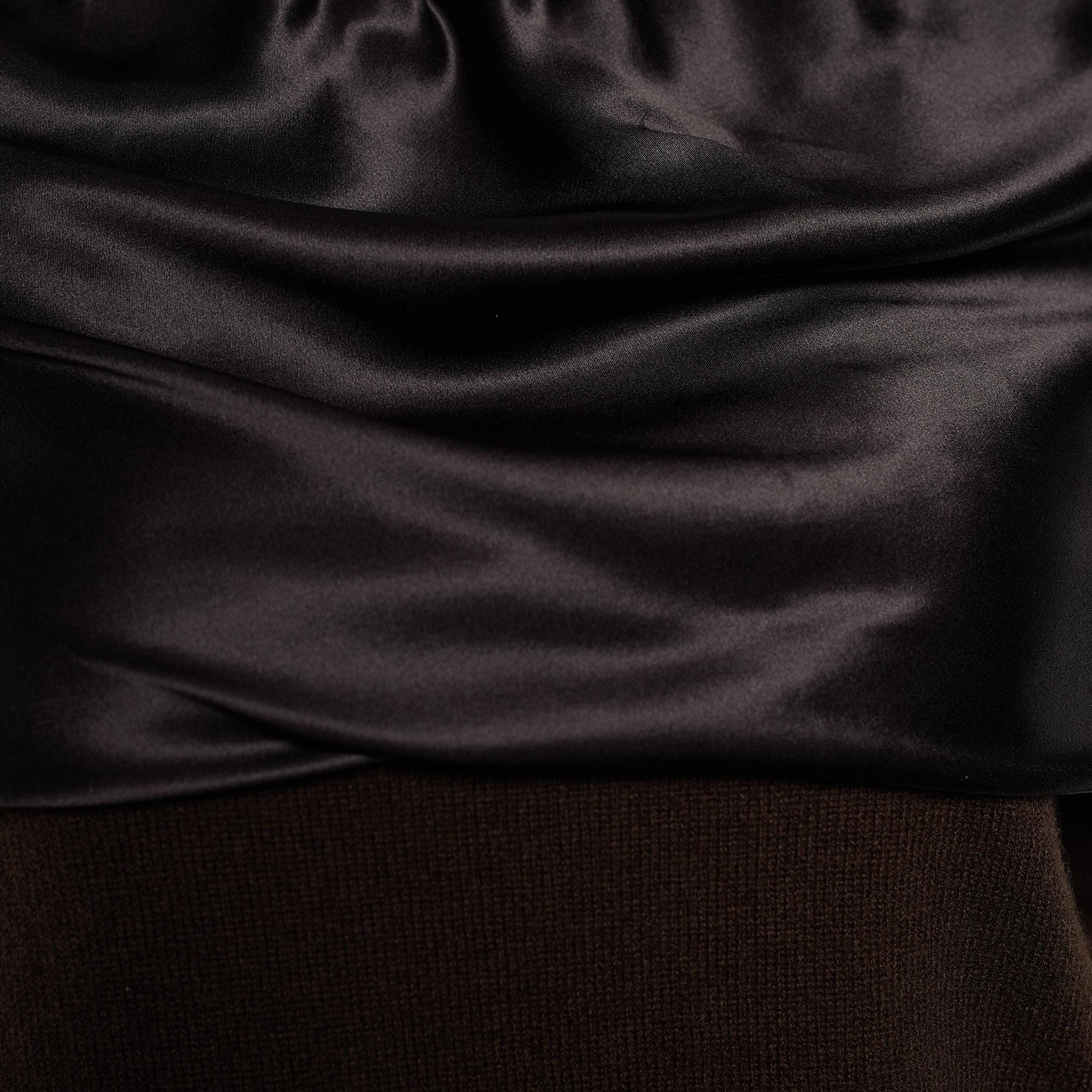 Black Dolce & Gabbana Brown Cashmere & Silk Draped Neck Sweater S