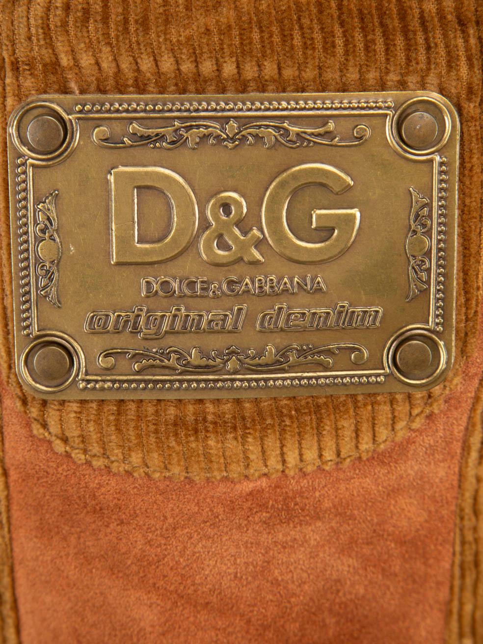 Dolce & Gabbana Brown & Corduroy Suede Knee-length Skirt Size S 6