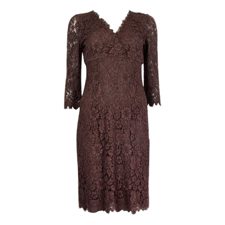 chinese dress ladies Dolce & Gabbana Red Lace Long Sleeve Mini Dress main image 0