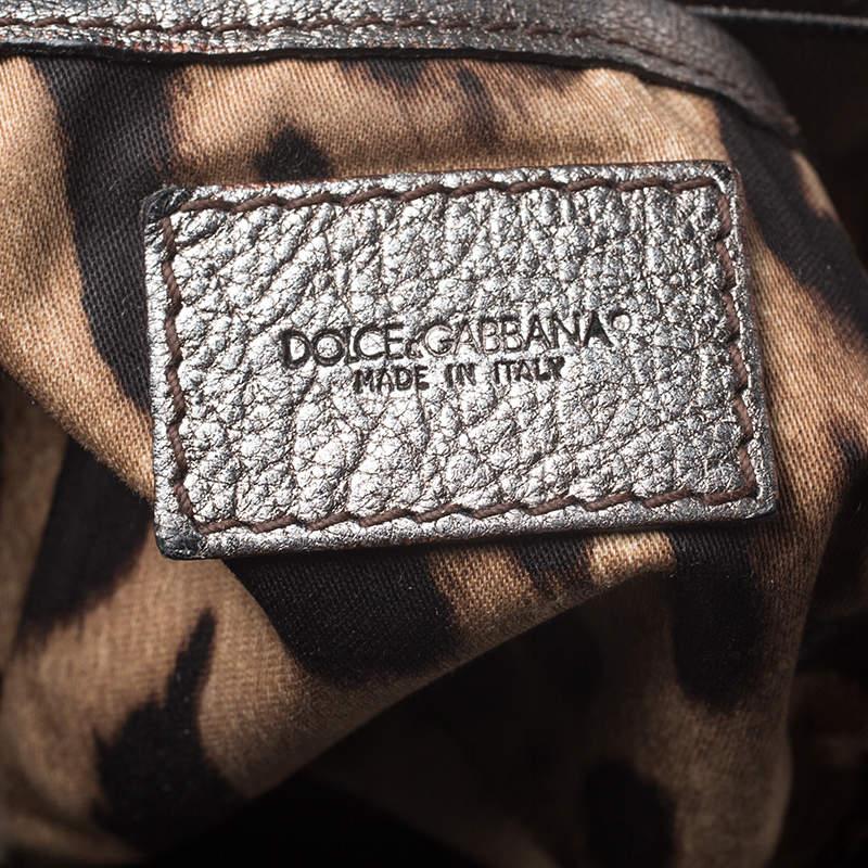 Dolce & Gabbana Braune Umhängetasche aus Lackleder mit Krokodillederprägung Miss Easy Way im Angebot 5