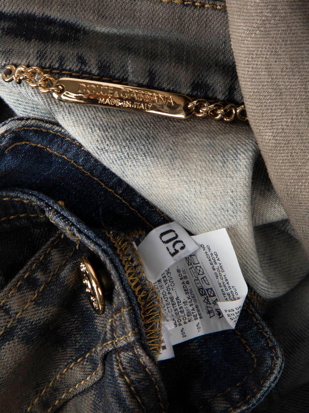 Women's Dolce & Gabbana Brown Denim Crown Collar Jacket Size XXXL
