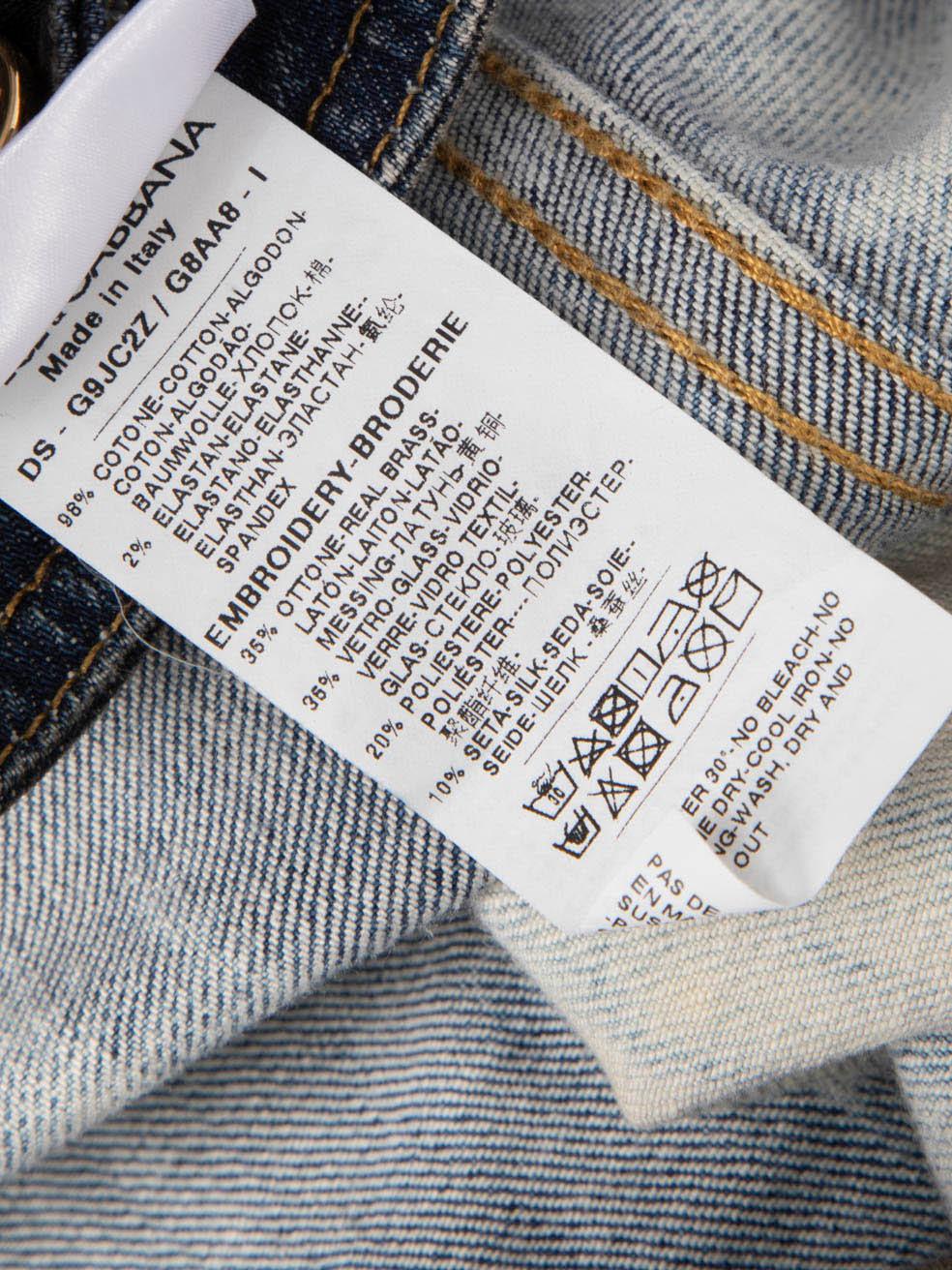 Dolce & Gabbana Brown Denim Crown Collar Jacket Size XXXL 1