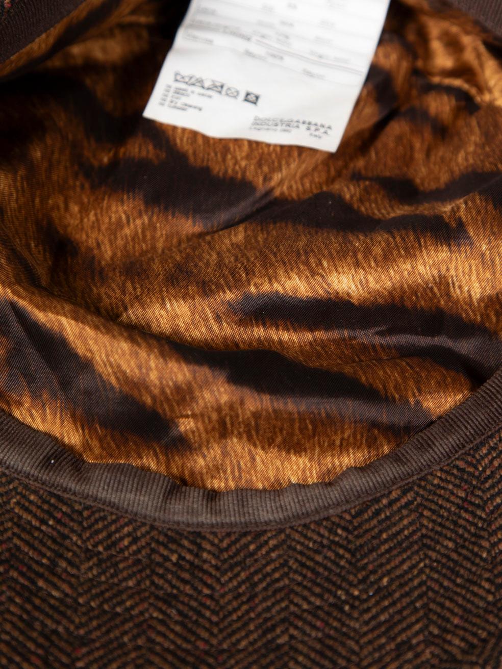 Dolce & Gabbana Brown DG Tweed Flat Cap 1