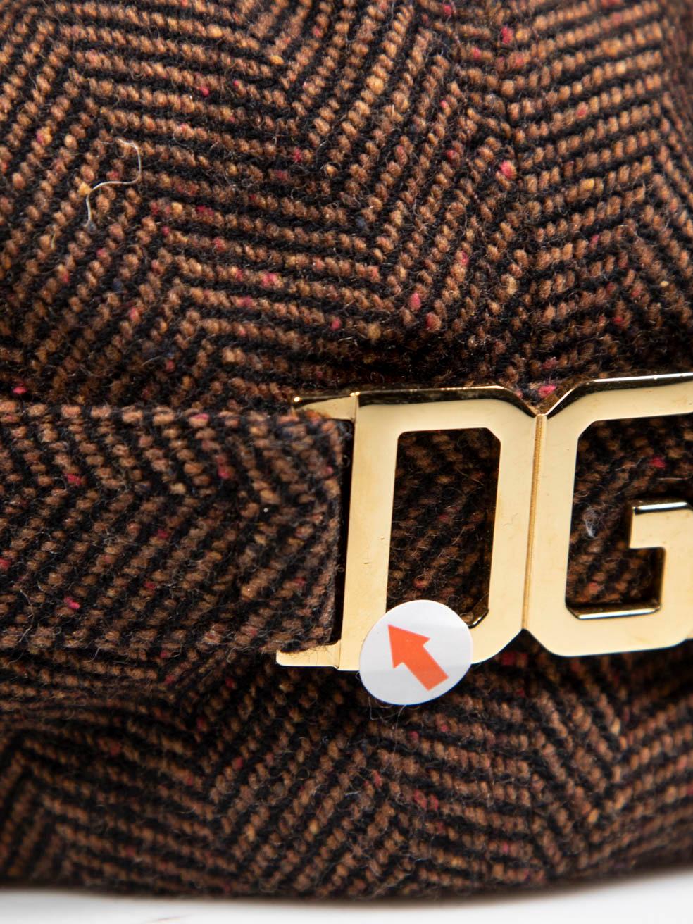 Dolce & Gabbana Brown DG Tweed Flat Cap 2
