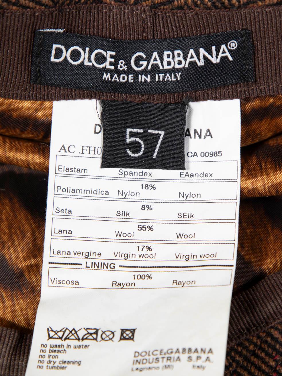 Dolce & Gabbana Brown DG Tweed Flat Cap 4