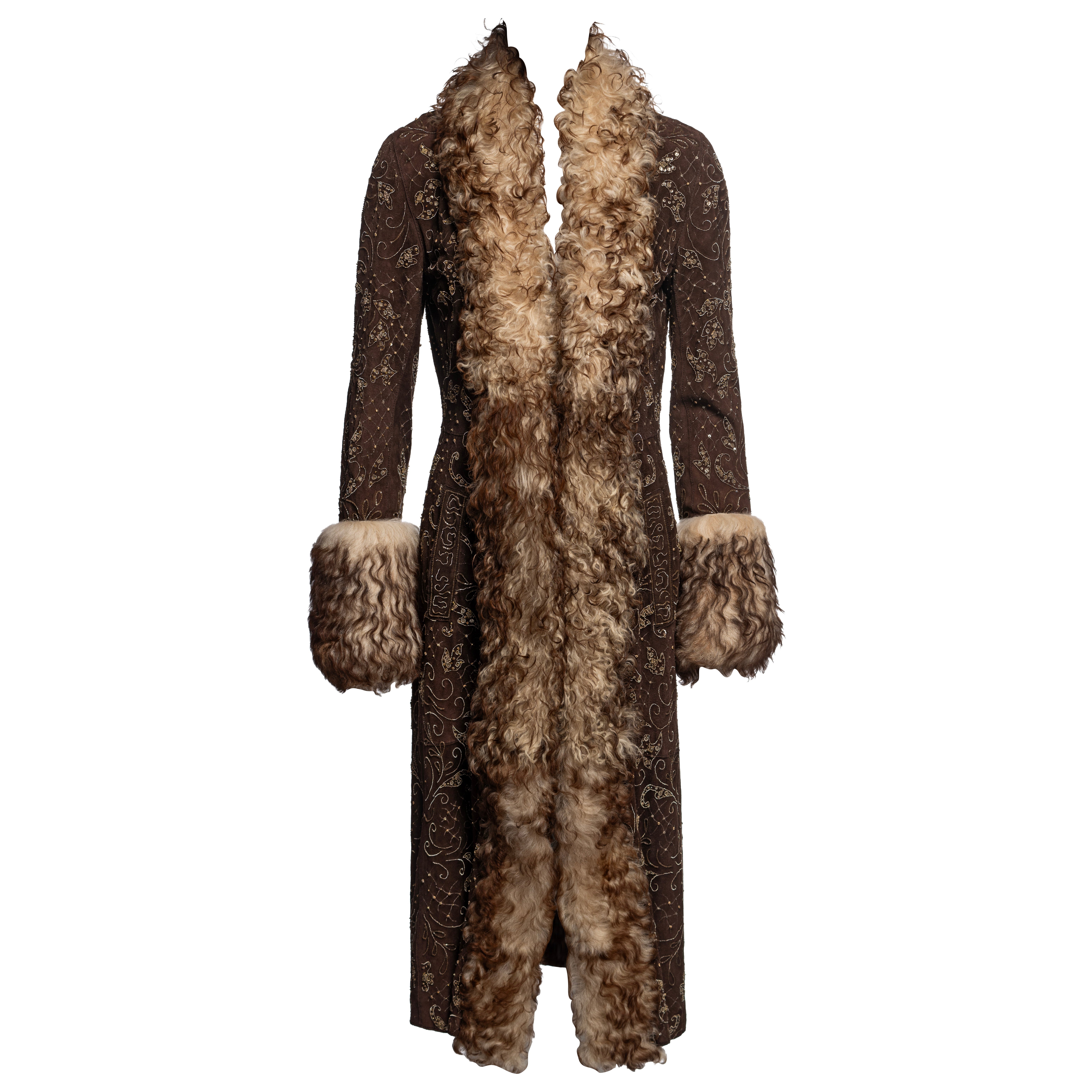 Dolce and Gabbana Fall 2001 Embellished Leather Coat at 1stDibs