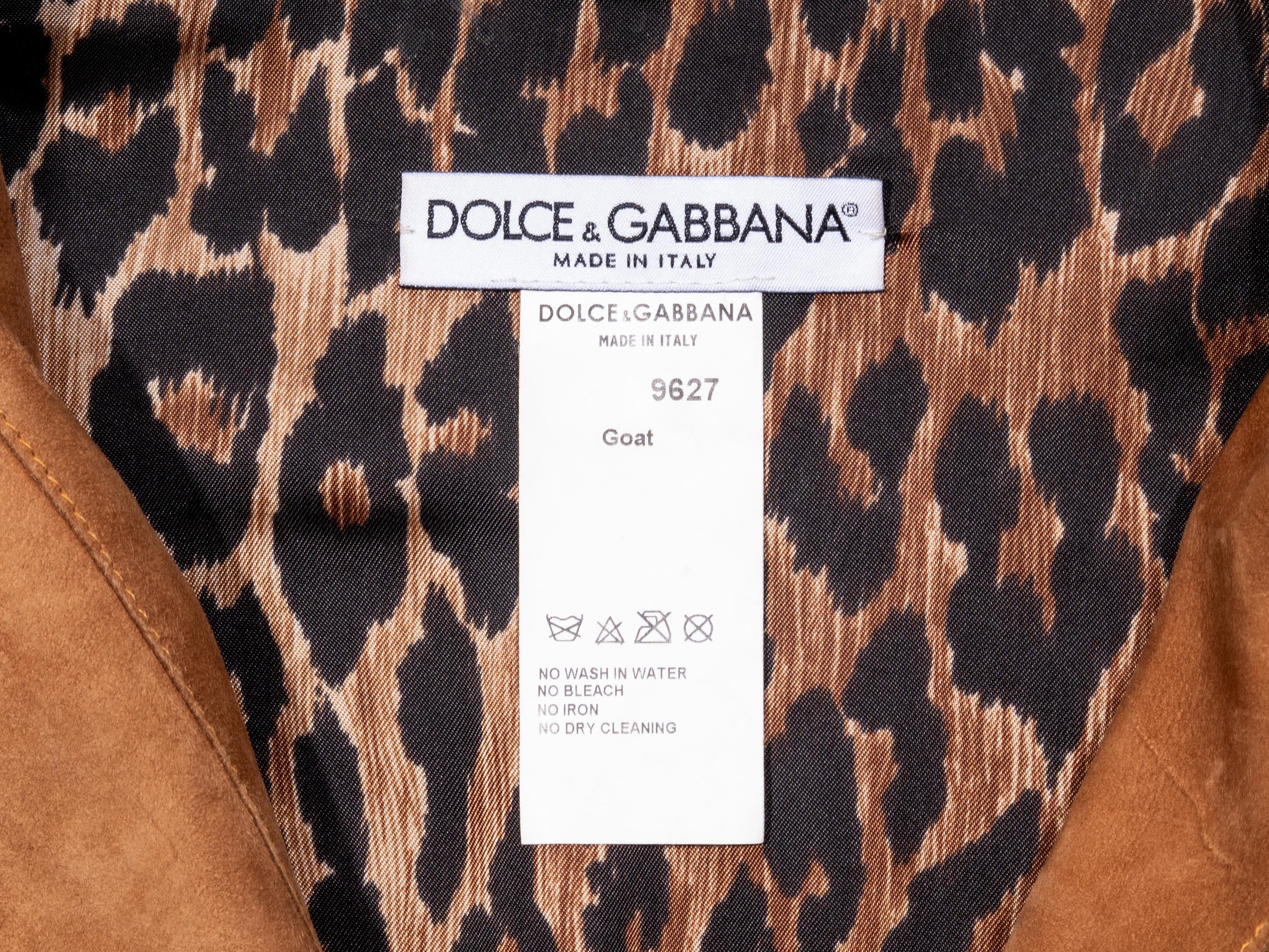 Dolce & Gabbana brown goat suede embellished shirt, ss 2001 For Sale 6