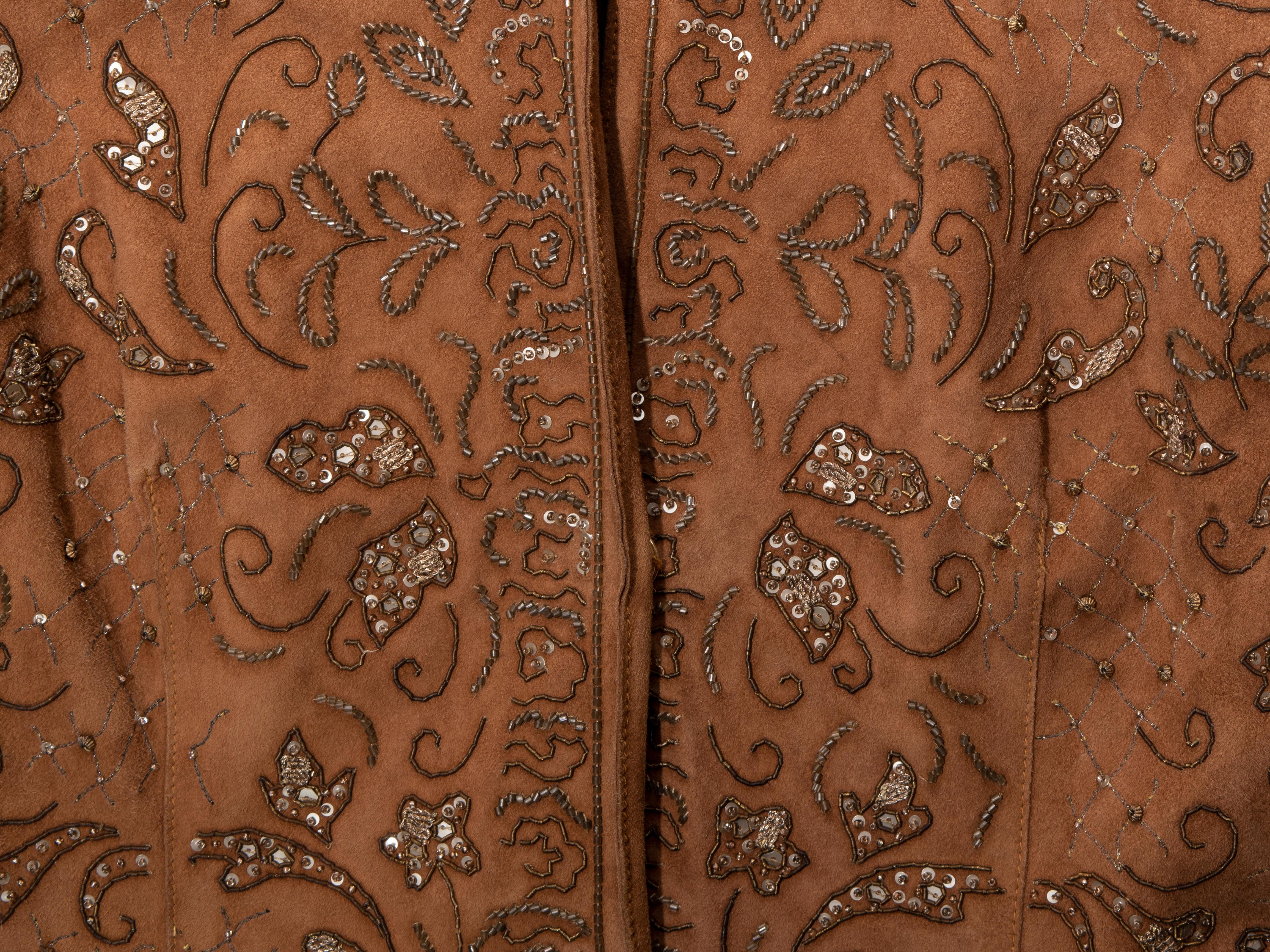 Brown Dolce & Gabbana brown goat suede embellished shirt, ss 2001