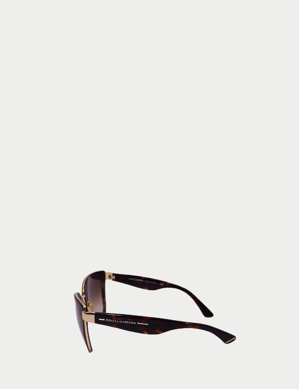 Gafas de sol Dolce & Gabbana Gradiente Marrón con Detalles Dorados en venta 1