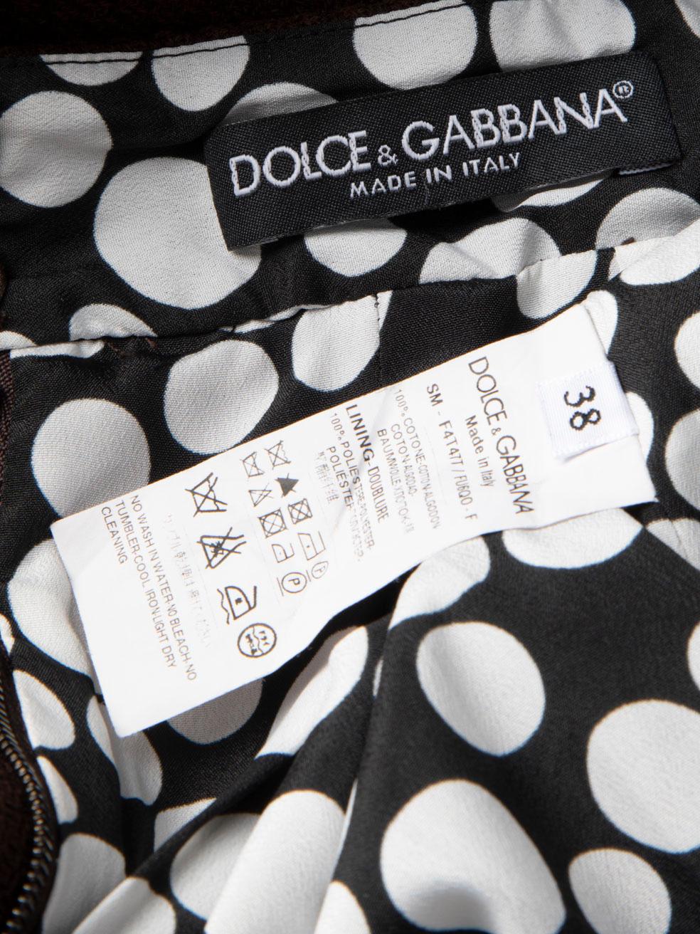 De las mujeres Dolce & Gabbana Falda en línea a la rodilla marrón Talla XS en venta