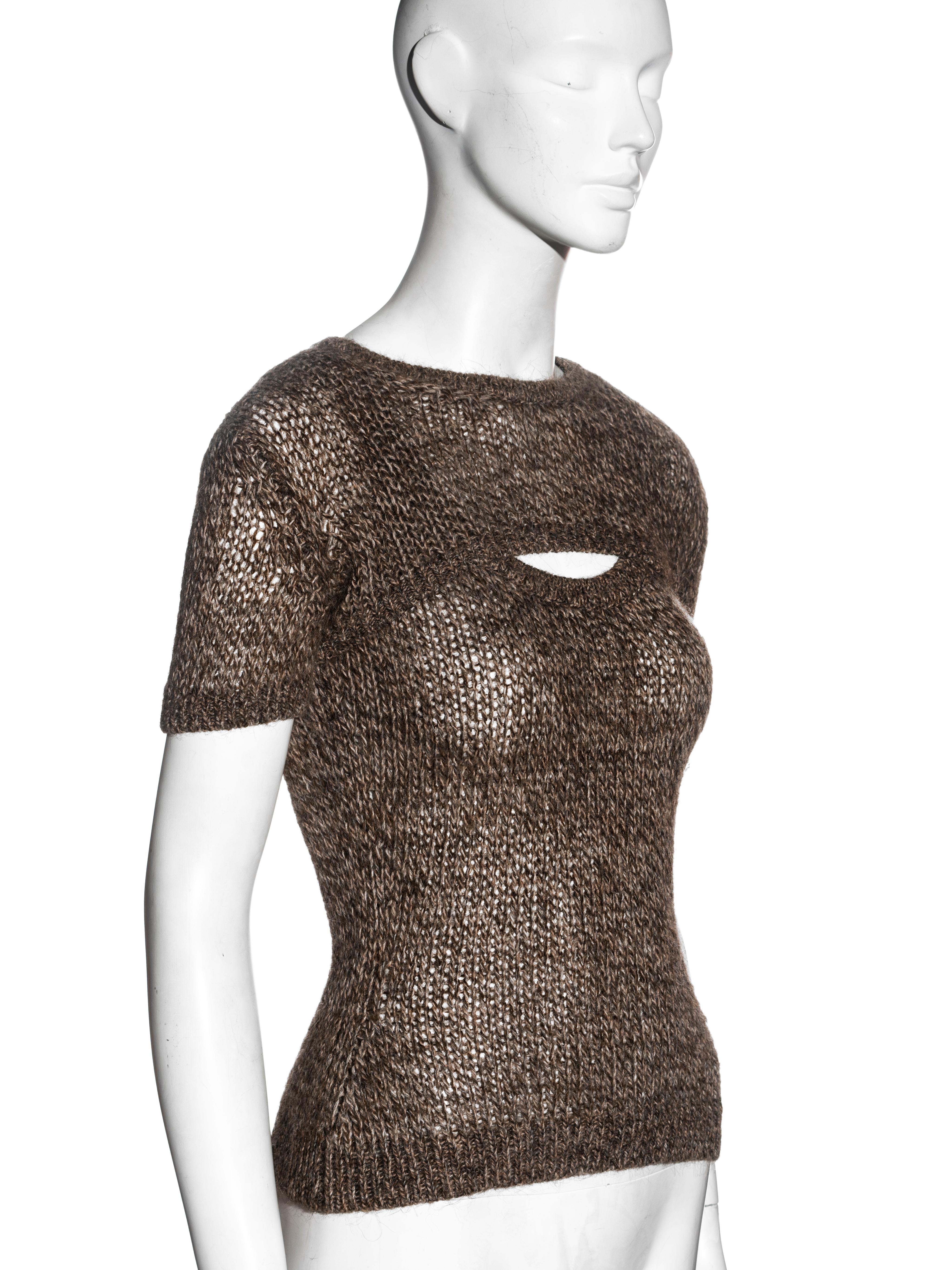 Women's Dolce & Gabbana brown knitted tank and crop top set, ss 1999 For Sale