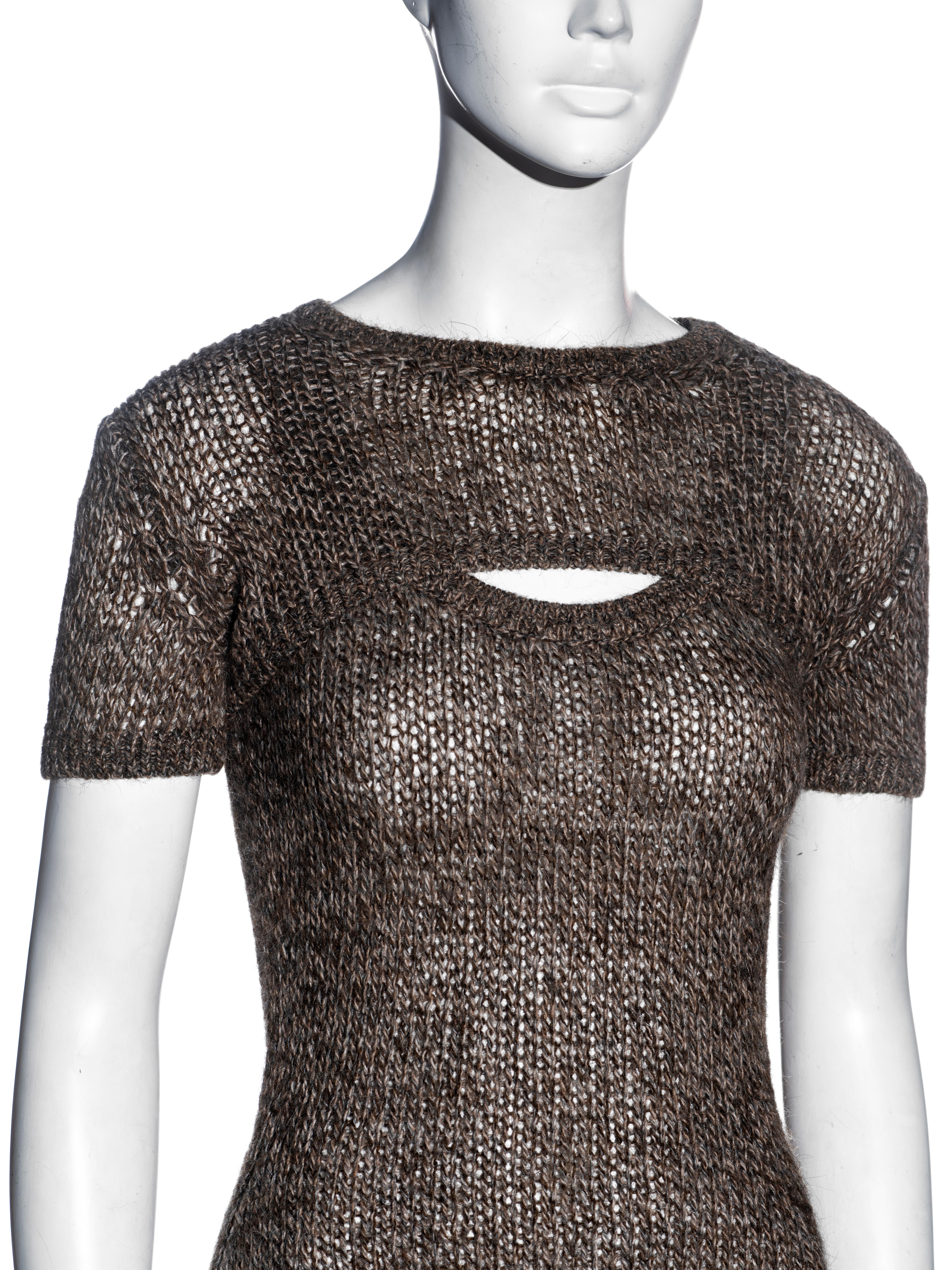 Dolce & Gabbana brown knitted tank and crop top set, ss 1999 For Sale 1
