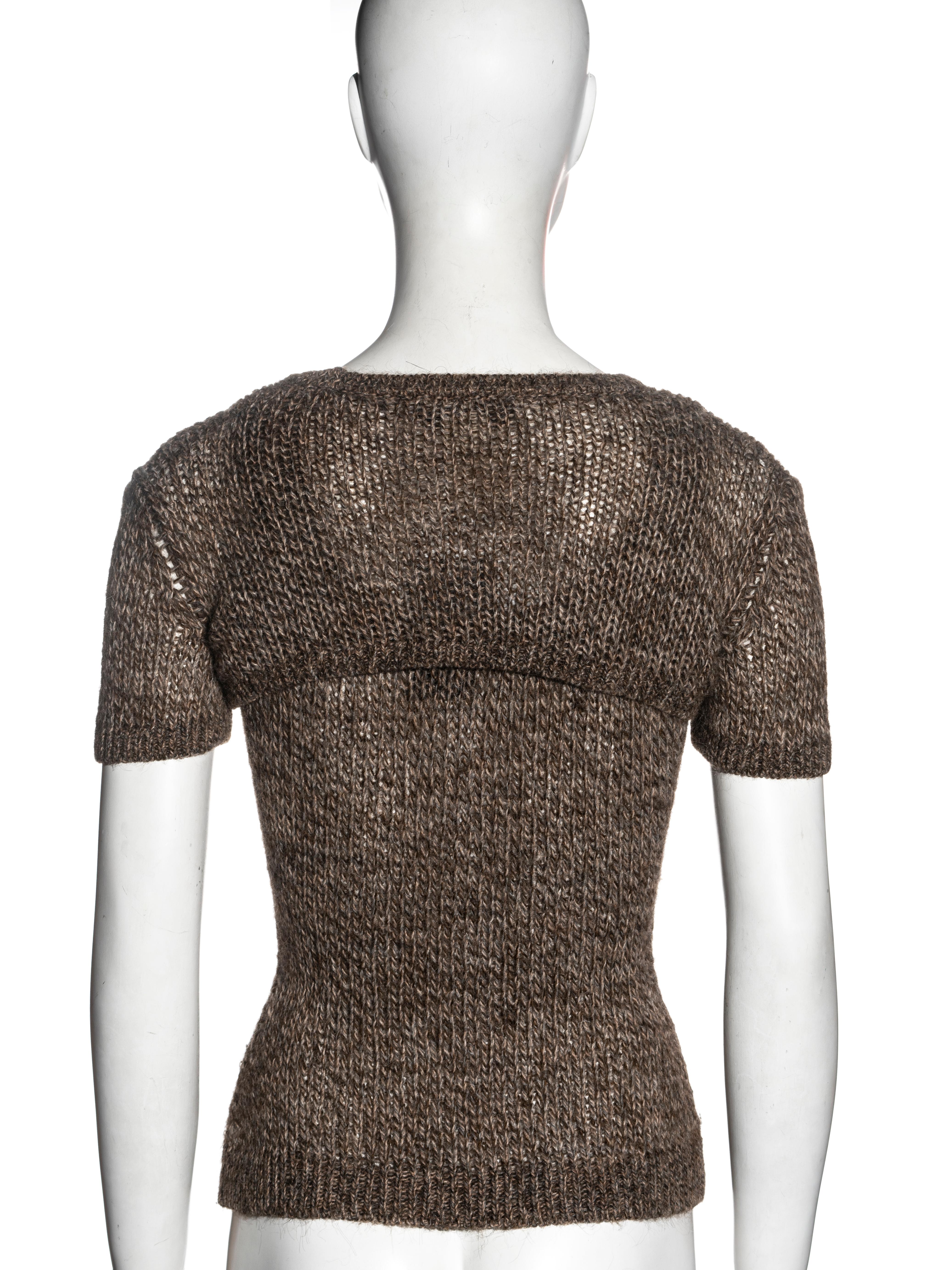 Dolce & Gabbana brown knitted tank and crop top set, ss 1999 For Sale 3