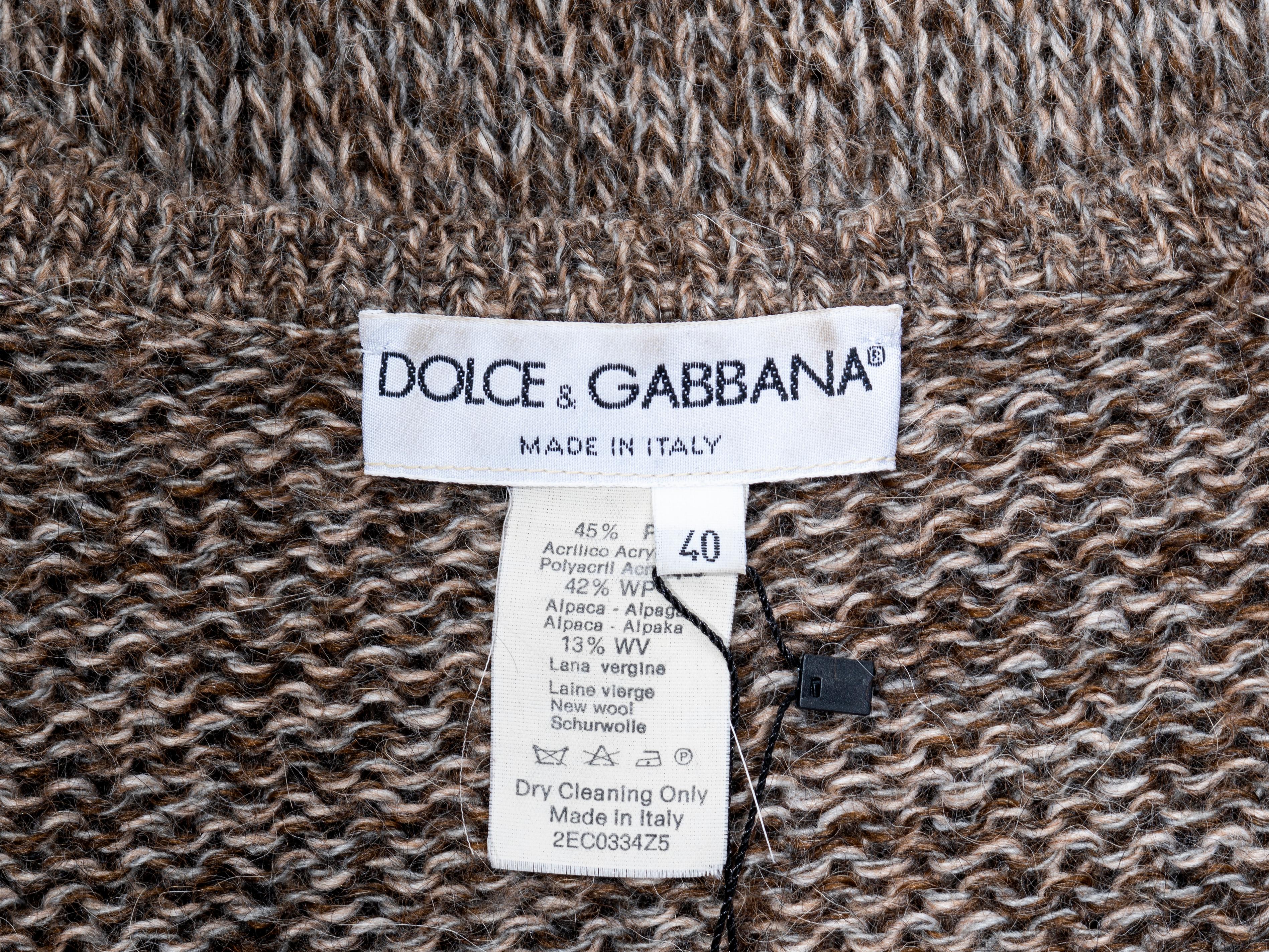 Dolce & Gabbana brown knitted tank and crop top set, ss 1999 For Sale 4