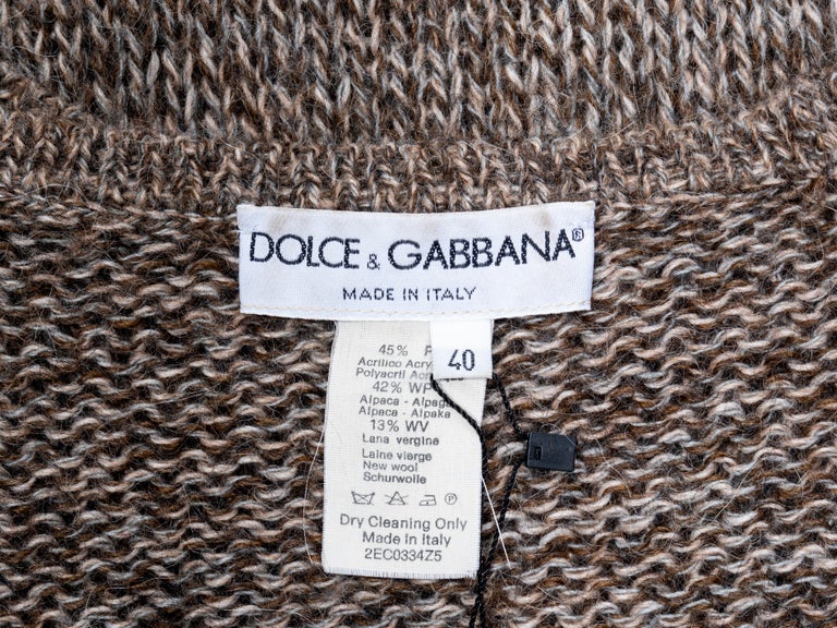 Dolce and Gabbana brown knitted tank and crop top set, ss 1999 For Sale ...