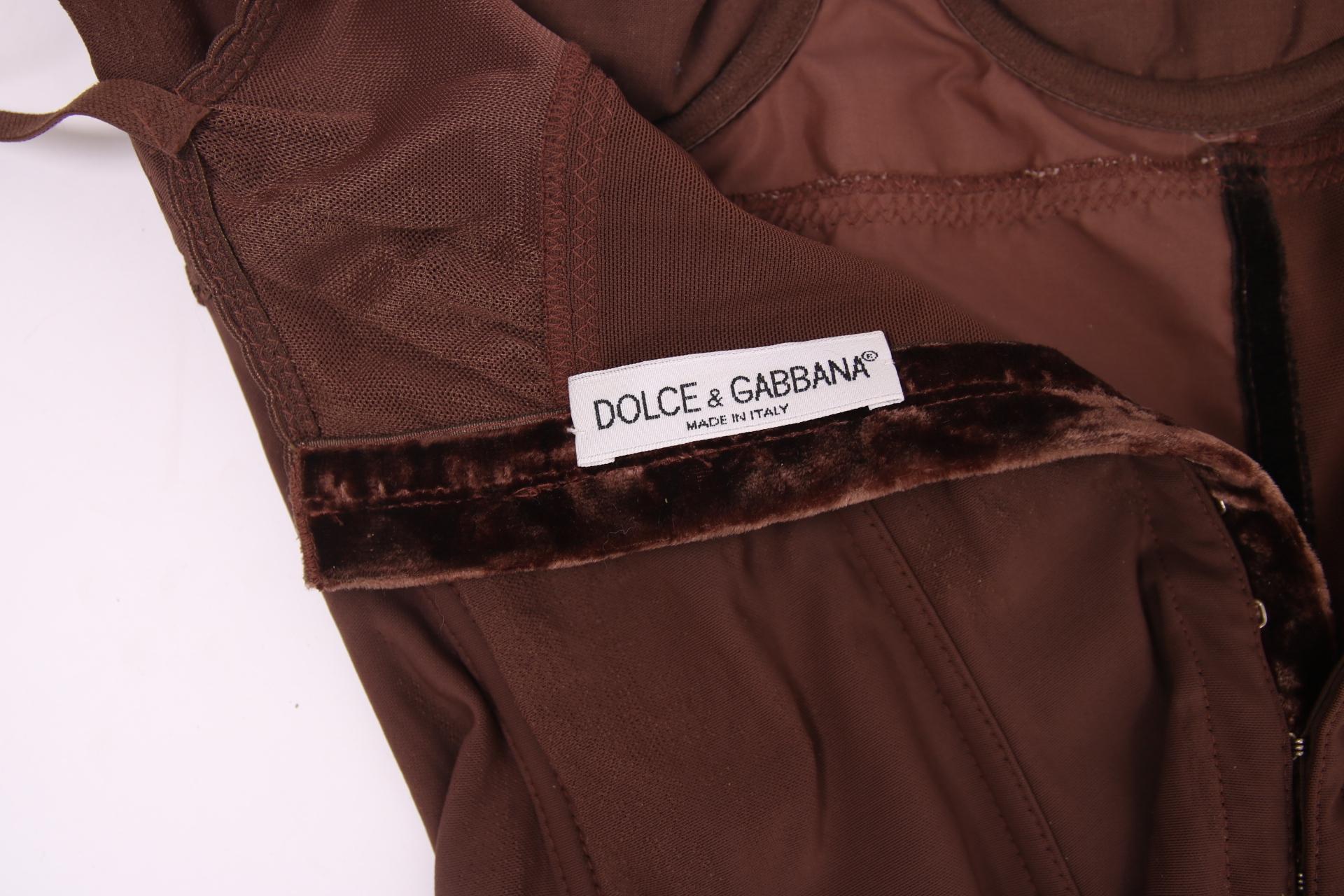 Dolce & Gabbana - Body en dentelle marron  Pour femmes en vente