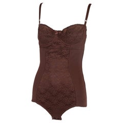 Dolce & Gabbana Brown Lace Bodysuit 