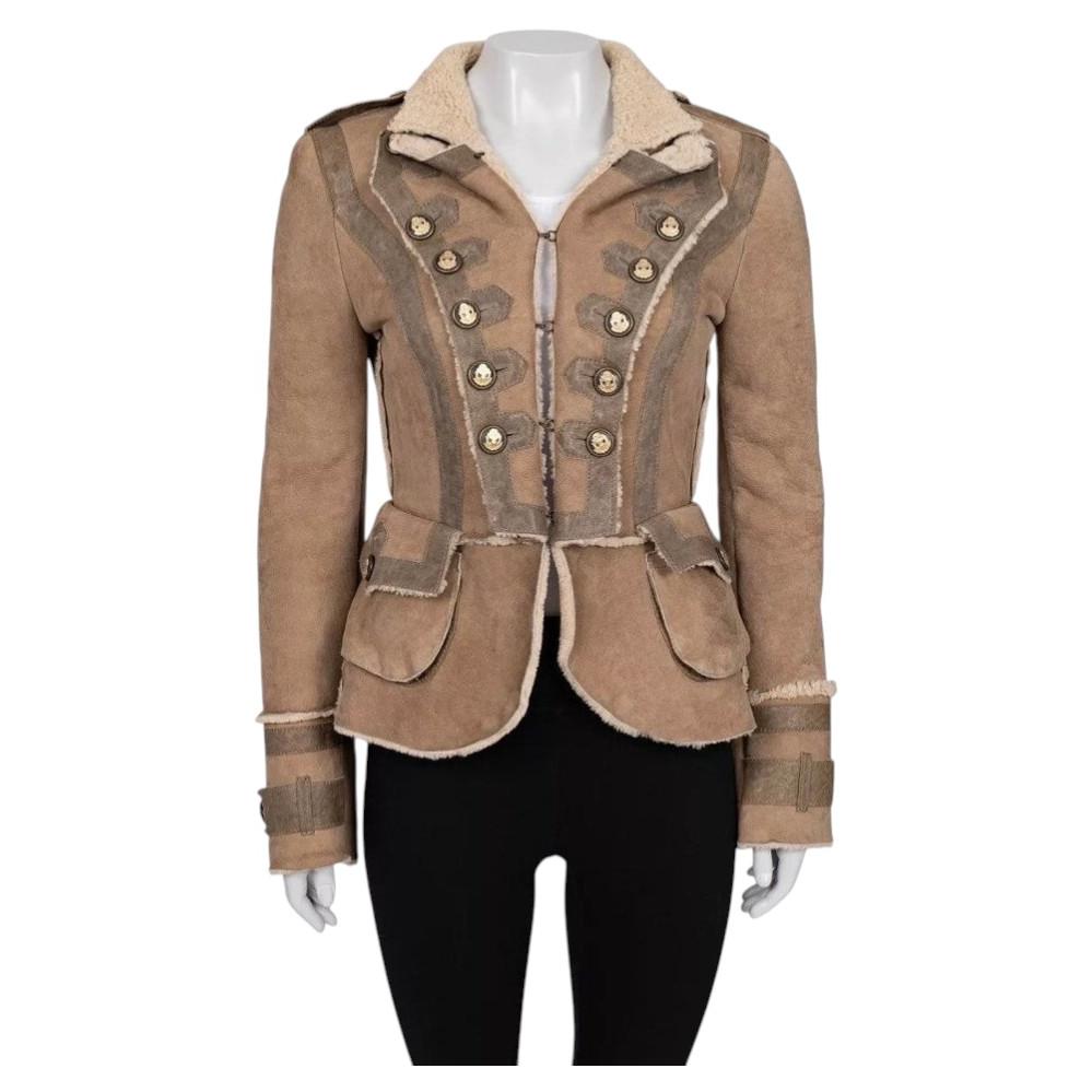 Dolce & Gabbana Brown Lambskin Shearling Coat Sz.40 (S)