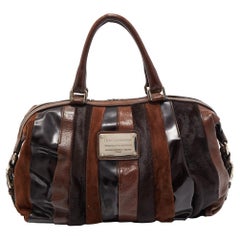 Dolce & Gabbana Brown Leather and Calf Hair Miss Urbanette Satchel