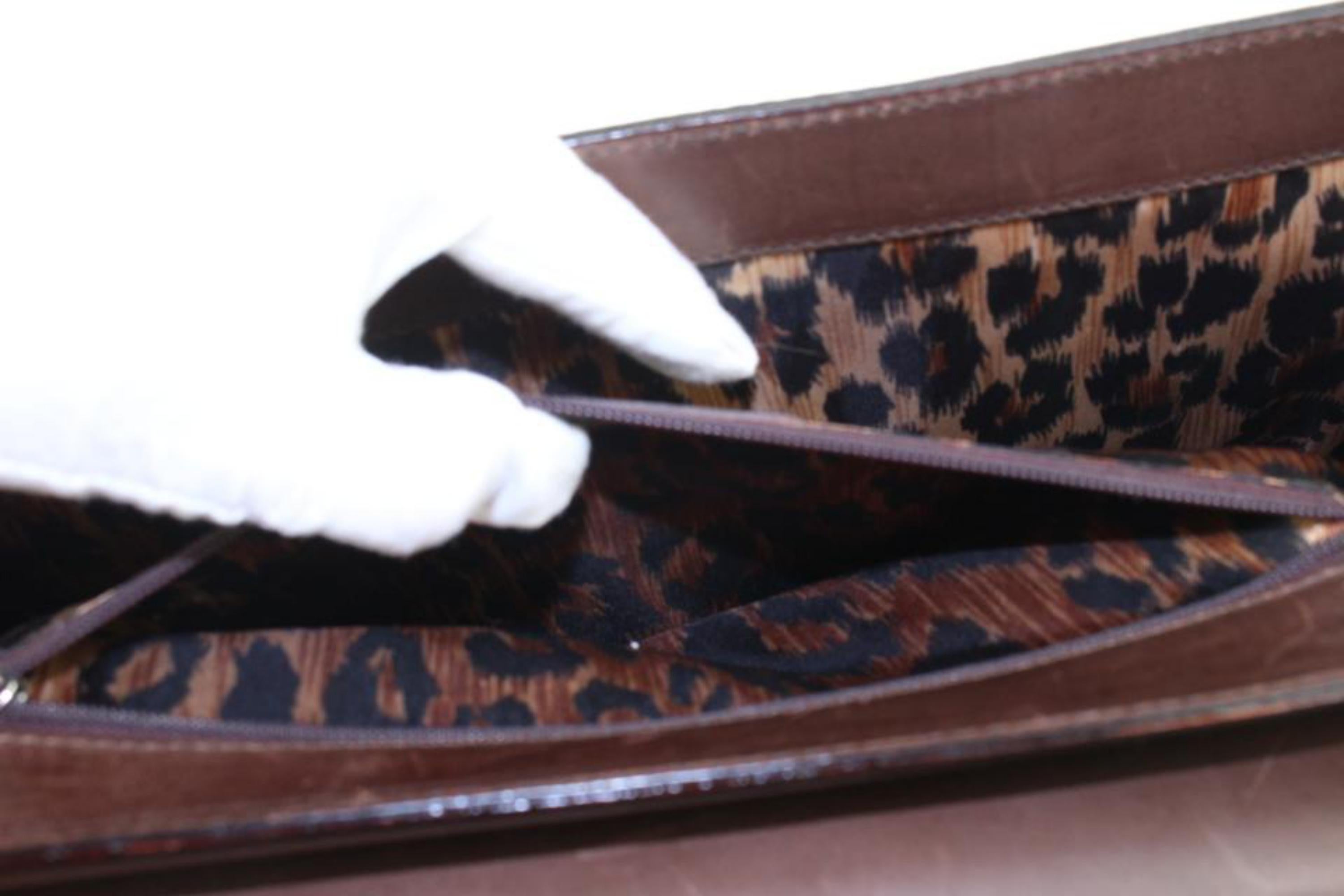 Dolce & Gabbana Brown Leather Belt Buckle Motif Top Handle Satchel Bag 4DG111 For Sale 2