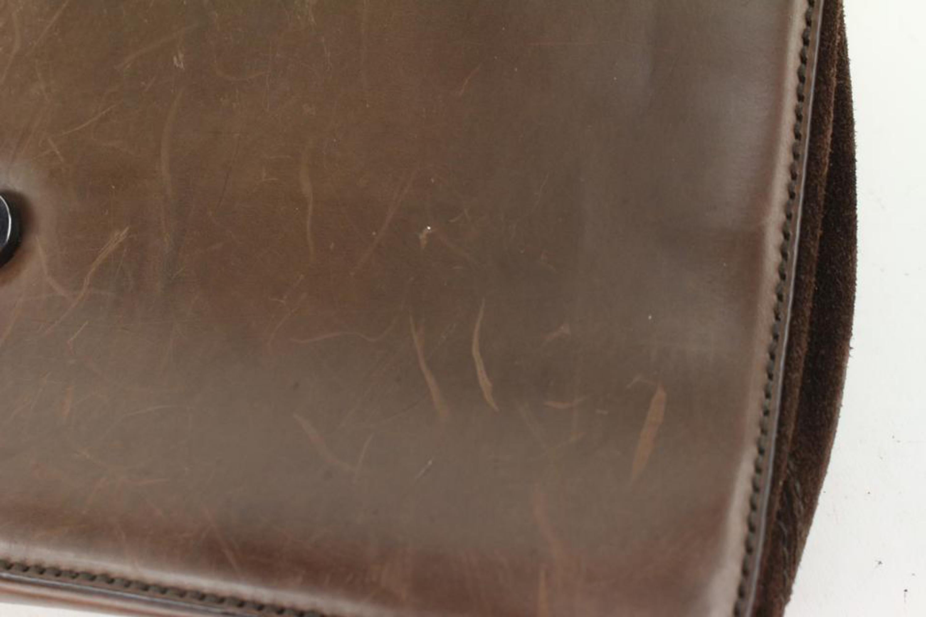 Dolce & Gabbana Brown Leather Belt Buckle Motif Top Handle Satchel Bag 4DG111 en vente 4