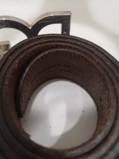 Dolce & Gabbana Vintage Brown Leather Belt Size 85 cm Women's 1990s