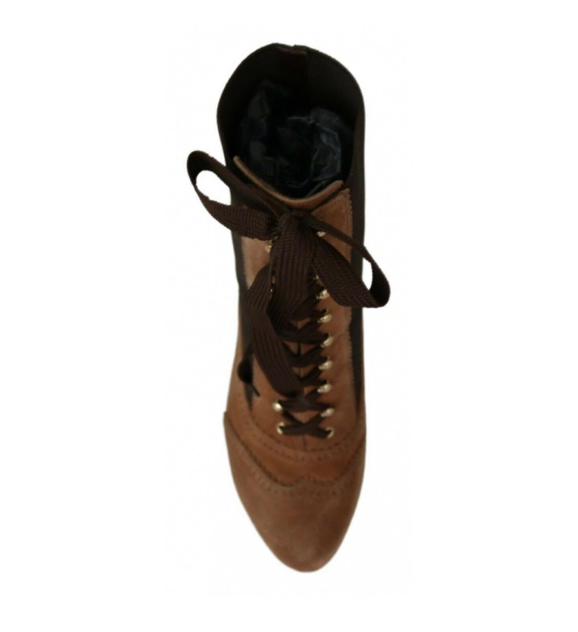 Dolce & Gabbana, scarpe con stivali in pelle marrone In condizioni ottime in vendita a WELWYN, GB
