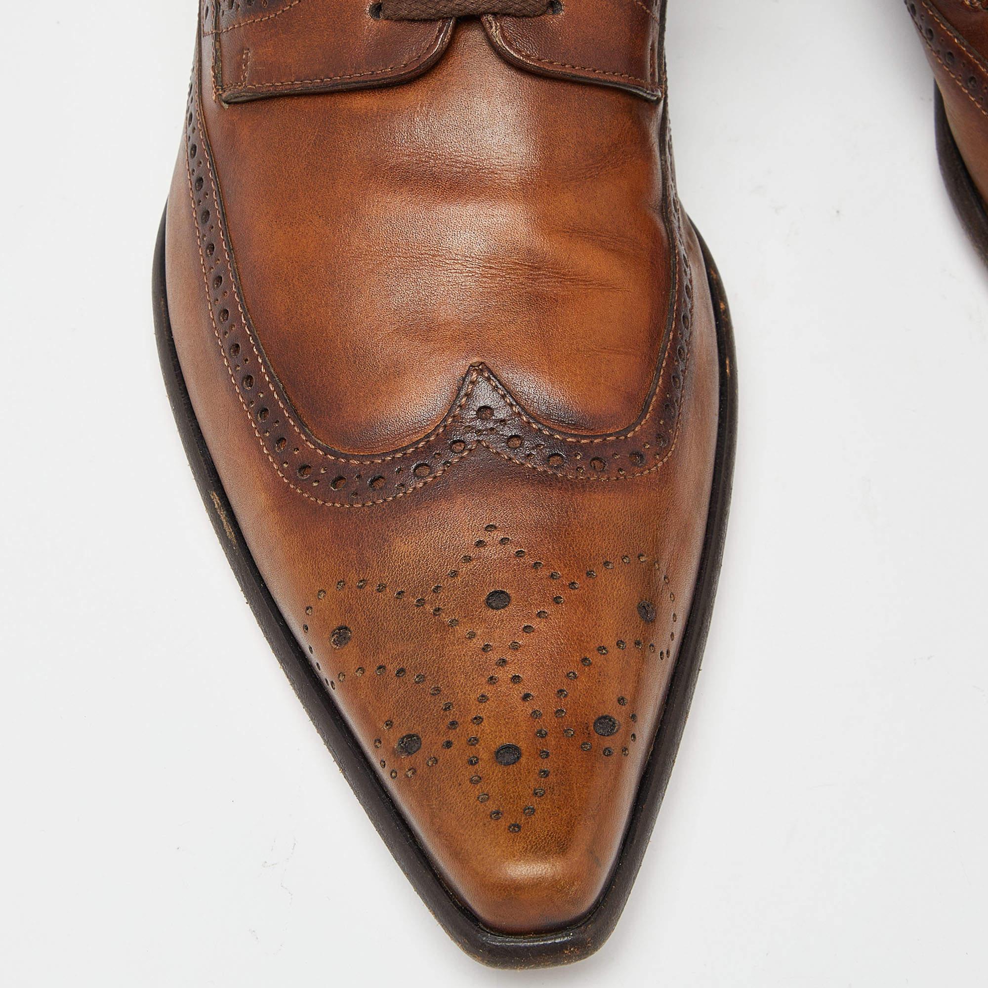 Dolce & Gabbana Brown Leather Brogue Lace Up Oxford Size 43 For Sale 4