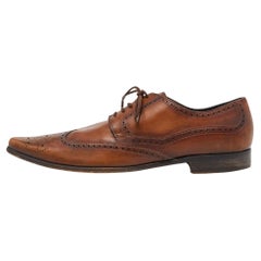 Dolce & Gabbana Brown Leather Brogue Lace Up Oxford Size 43