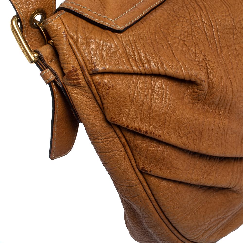 Dolce & Gabbana Brown Leather D-Ring Hobo For Sale 7