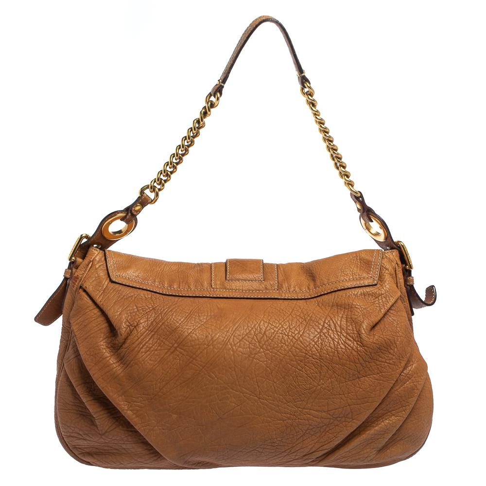 Women's Dolce & Gabbana Brown Leather D-Ring Hobo For Sale