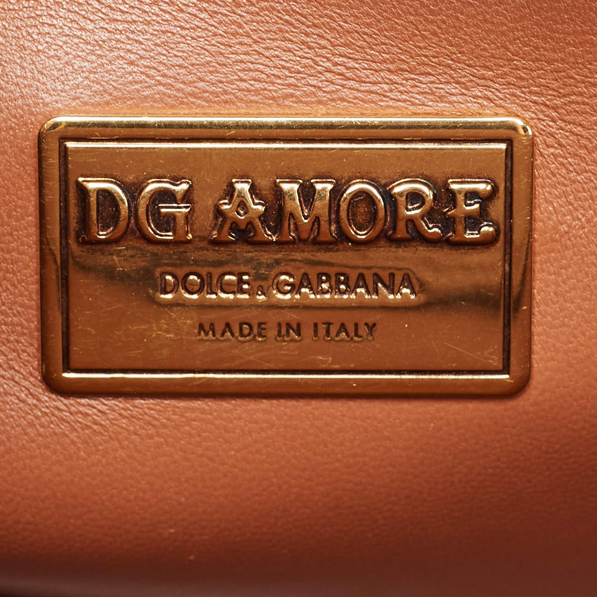 Dolce & Gabbana Brown Leather DG Amore Shoulder Bag 8