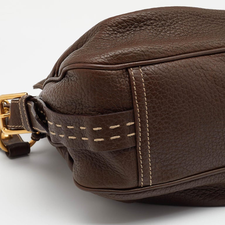 Dolce and Gabbana Brown Leather Flap Shoulder Bag For Sale at 1stDibs