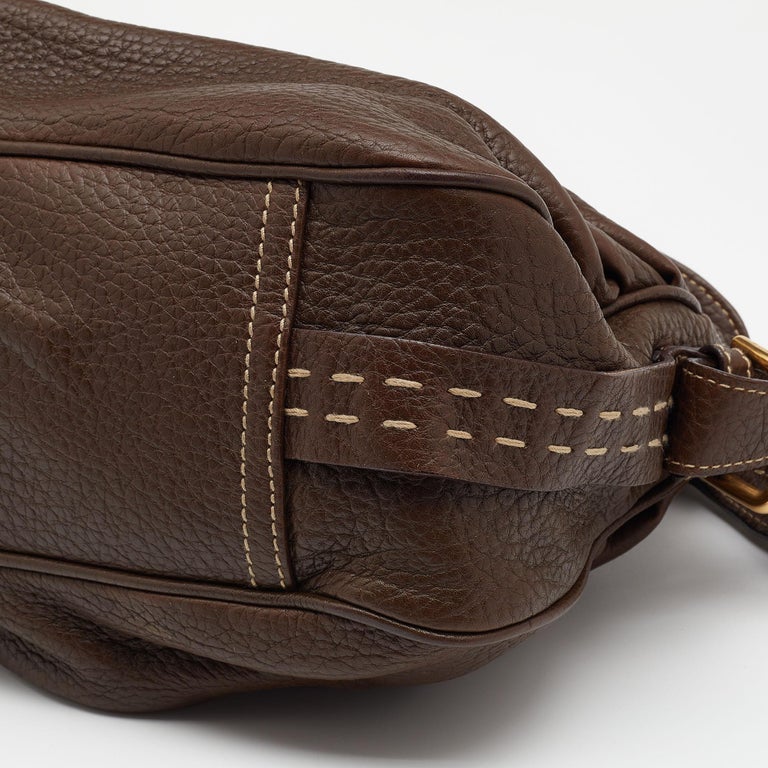 Dolce and Gabbana Brown Leather Flap Shoulder Bag For Sale at 1stDibs