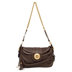 Dolce & Gabbana Brown Leather Flap Shoulder Bag