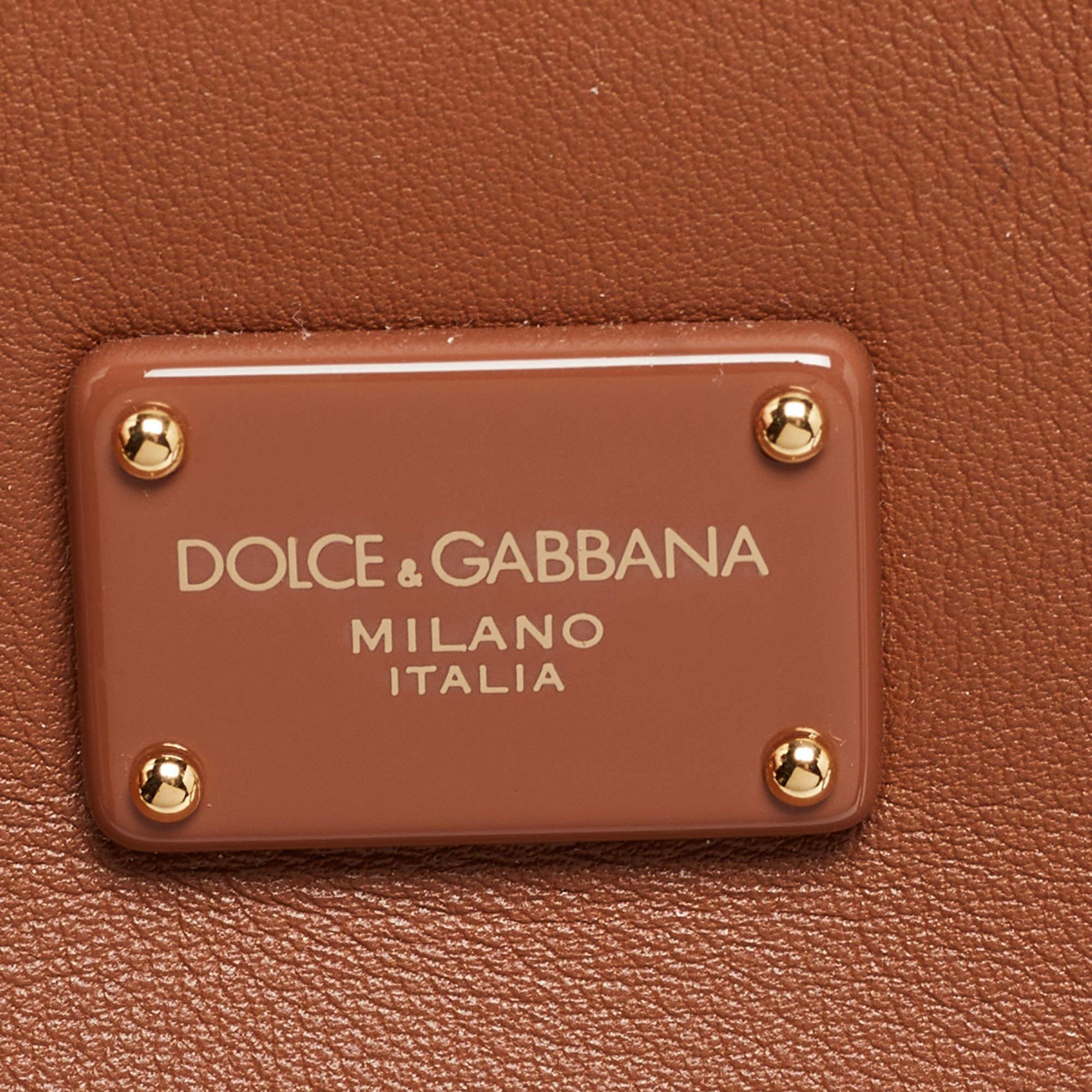 Dolce & Gabbana Brown Leather Mini Sicily 62 Tote 8