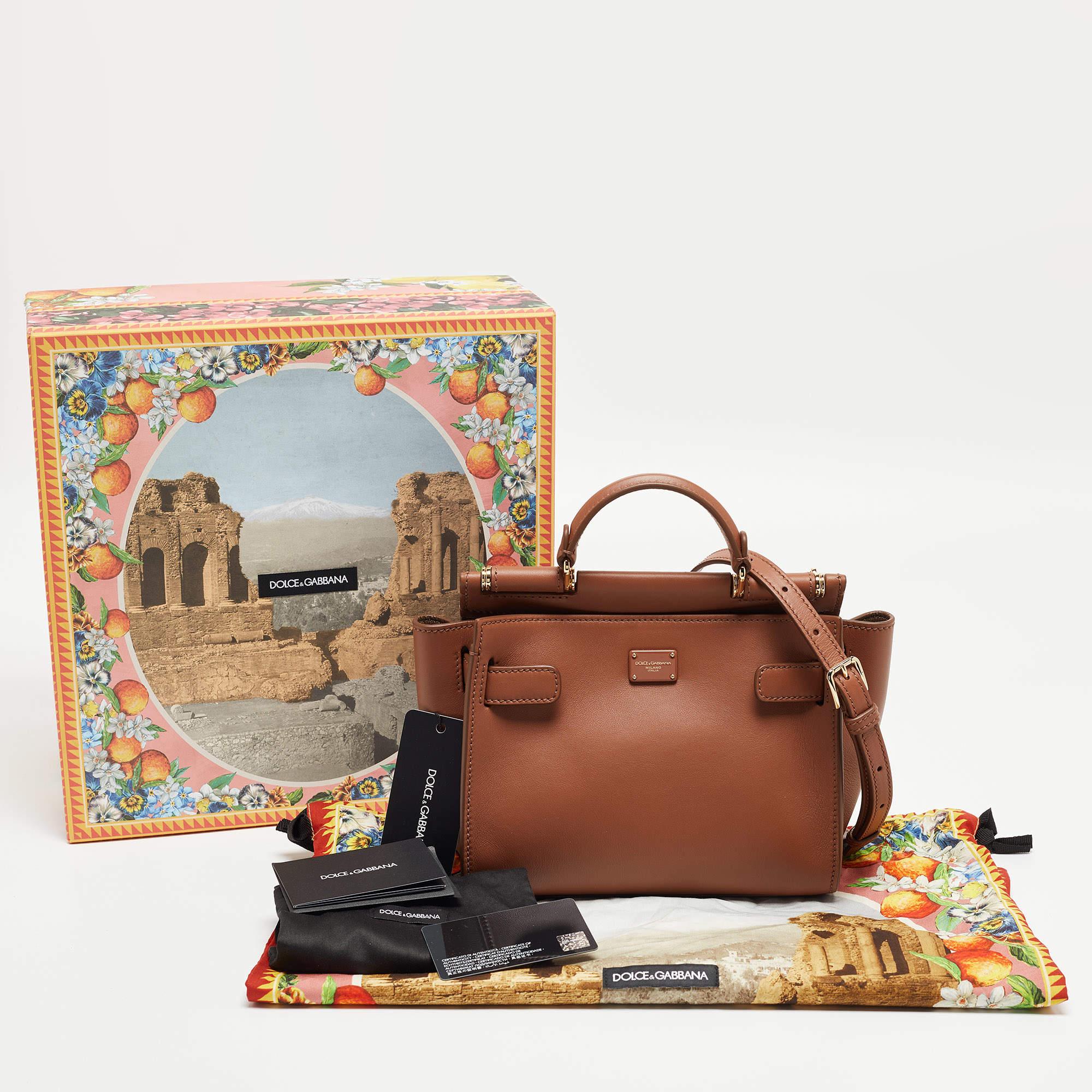 Dolce & Gabbana Brown Leather Mini Sicily 62 Tote 11