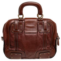 Dolce & Gabbana Brown Leather Miss Easy Way Satchel