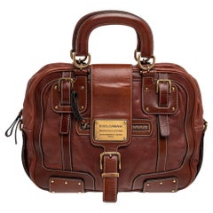 Dolce & Gabbana Brown Leather Miss Easy Way Satchel