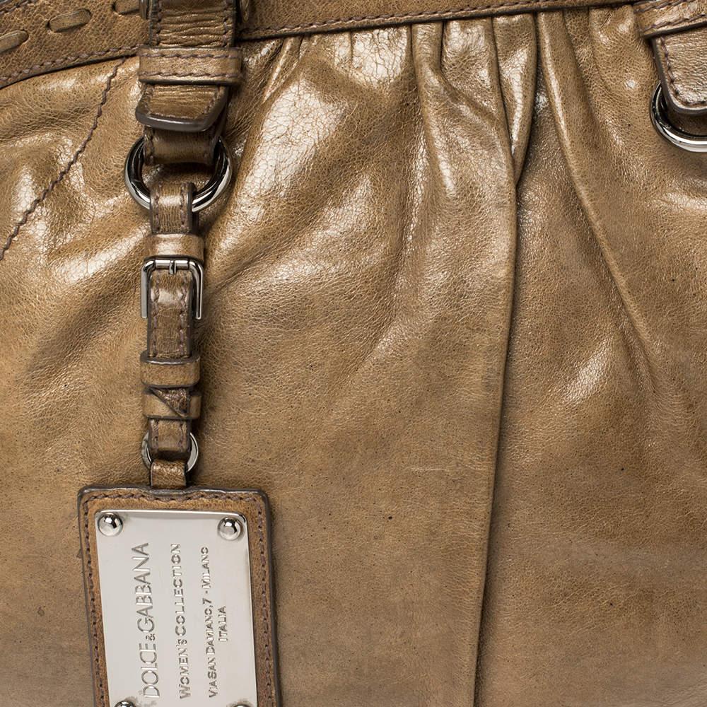 Dolce & Gabbana Brown Leather Miss Romantique Frame Satchel 2