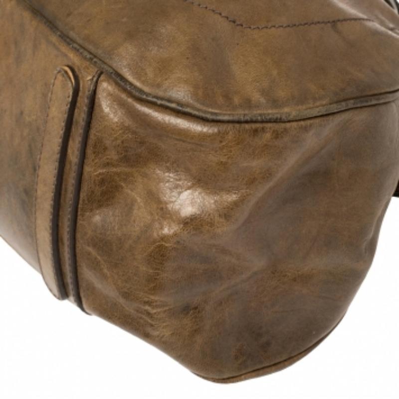 Dolce & Gabbana Brown Leather Miss Romantique Frame Satchel For Sale 3