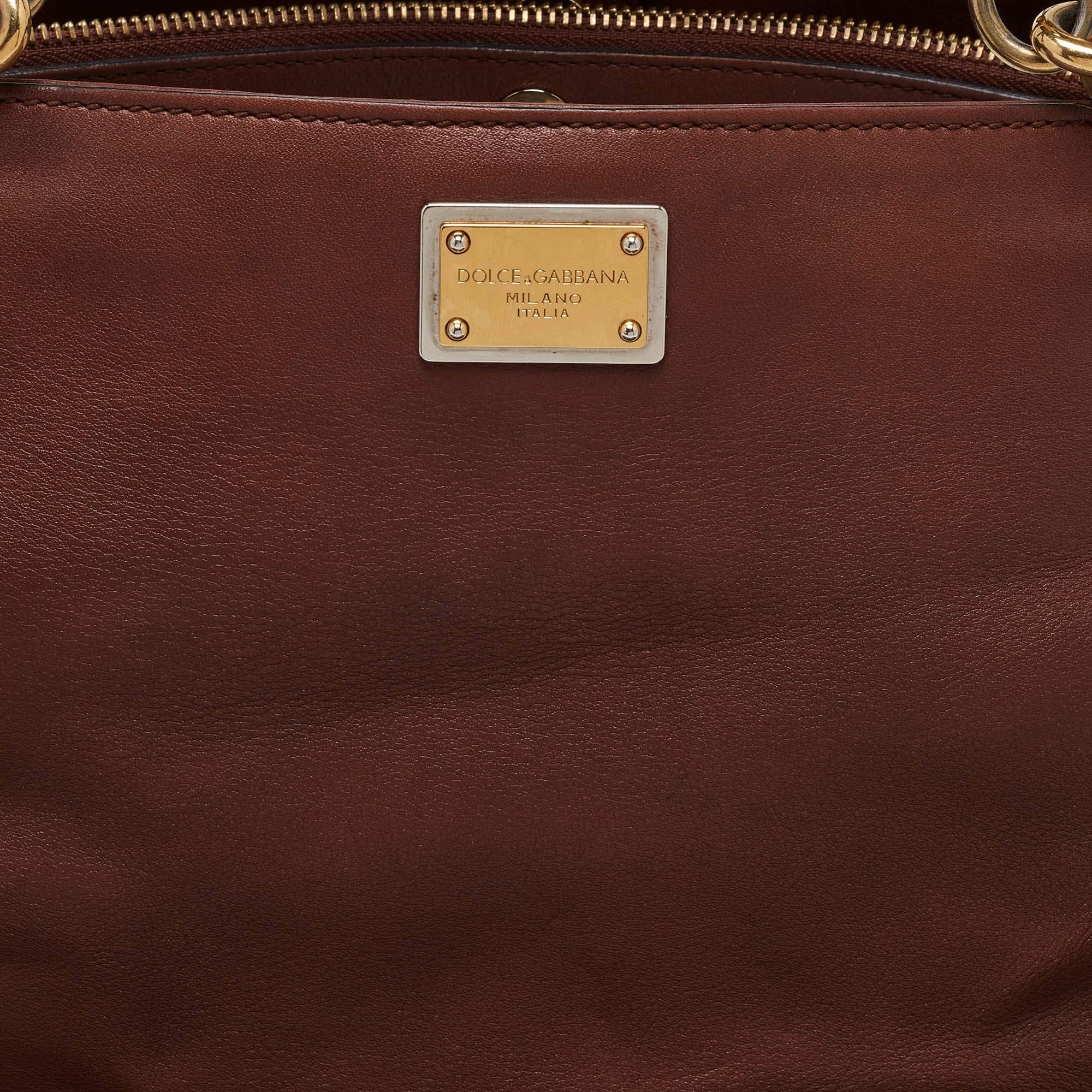Dolce & Gabbana Brown Leather Miss Sicily Tote 2