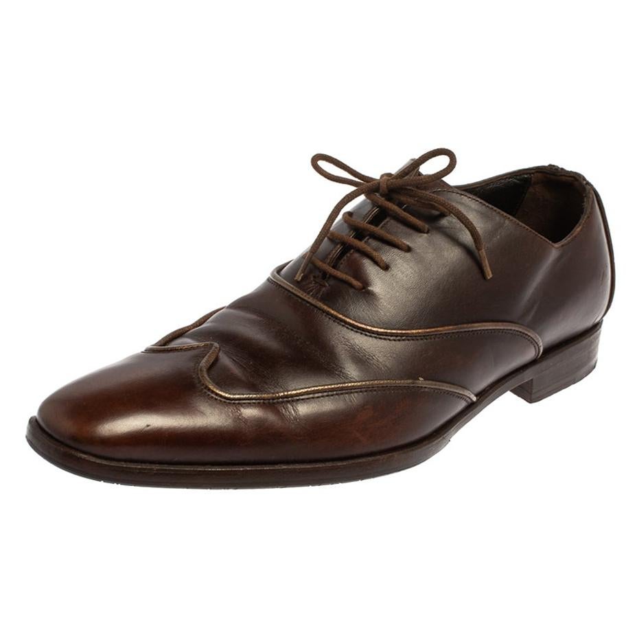 Dolce & Gabbana Brown Leather Oxford Size 40 For Sale
